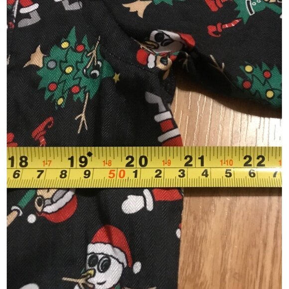 George Mens M Christmas Novelty Button Up Long Sleeve Shirt Santa  Snowman Print - Picture 14 of 15